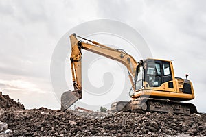 Excavators machine in construction site