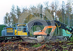 Excavators for work in the northern forest zone