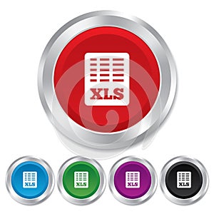 Excel file document icon. Download xls button. photo