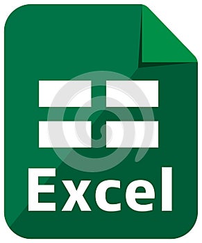 Excel icon | Major file format vector icon illustration   color version photo