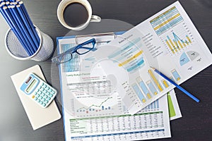 Excel stat spreadsheet business analytics graph statistic with graph and table data number in charts database. Accountant hands
