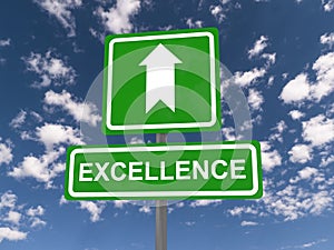 Excellence sign with up arrow photo