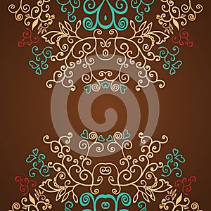 Excellent brown floral pattern design background