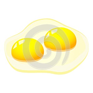 Excellent delicious yolk and protein on a white background