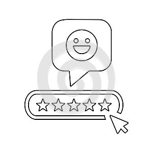 Excellent, feedback, positive icon. Outline vector graphics.