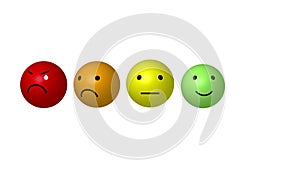 Excellent and Good and Poor Emoticon. Red Bad  feedback. Customer Service Evaluation or Rating Review Animation. Feedback animatio