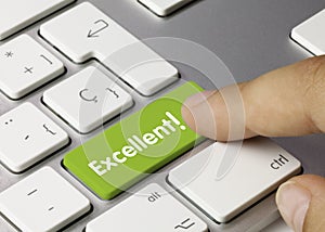 Excellent! - Inscription on Green Keyboard Key