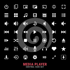 Excellent media player control icon set