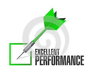 excellent performance check dart illustration