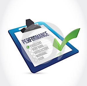 Excellent performance clipboard checklist