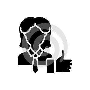 Excellent remark black icon, concept illustration, vector flat symbol, glyph sign.