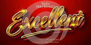 Excellent text, shiny gold style editable text effect