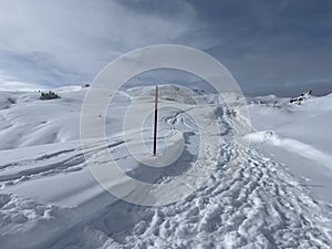 Excellently arranged and cleaned winter trails for walking, hiking, sports and recreation in the area of the resort of Arosa