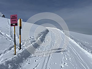 Excellently arranged and cleaned winter trails for walking, hiking, sports and recreation in the area of the resort of Arosa