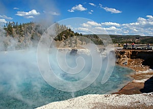 Excelsior Geyser and Tourists photo
