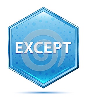 Except crystal blue hexagon button photo
