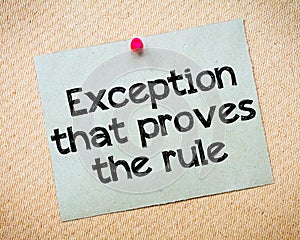 Exception that proves the Rule photo