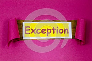 Exception rule special different unique contradiction exceptional opportunity