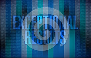 Exceptional results message over a binary