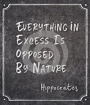 In excess Hippocrates