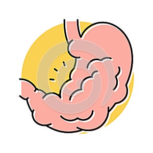 excessive gas bloating disease symptom color icon vector illustration