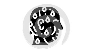 excessive sweating glyph icon animation