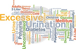 Excessive urination background concept