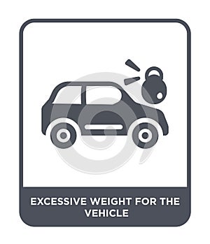 excessive weight for the vehicle icon in trendy design style. excessive weight for the vehicle icon isolated on white background.