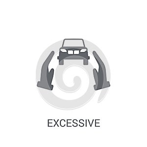 Excessive weight for the vehicle icon. Trendy Excessive weight f