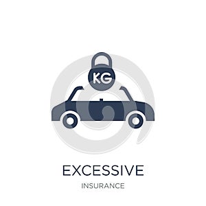 Excessive weight for the vehicle icon. Trendy flat vector Excess