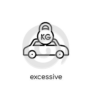 excessive weight for the vehicle icon. Trendy modern flat linear