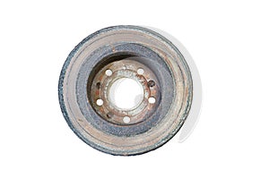 Excessively used rusty brake disc