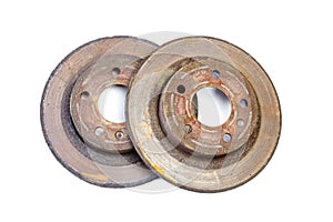 Excessively used rusty brake discs