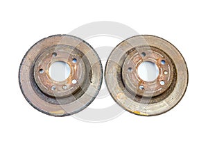 Excessively used rusty brake discs