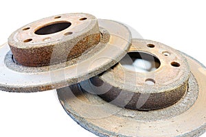 Excessively used rusty brake discs