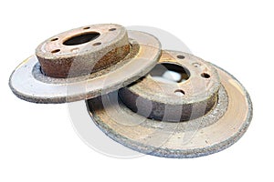 Excessively used rusty brake discs