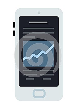 Exchange application on phone vector icon flat isolated