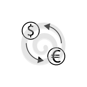 Exchange, arrow, dollar, euro icon. Element of finance illustration. Signs and symbols icon can be used for web, logo, mobile app