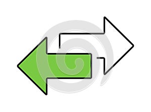 Exchange arrow transfer icon, logo. Vector isloated on white background