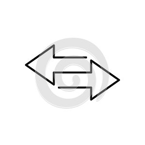 Exchange arrows icon isolated. Finance transfer element. Linear design
