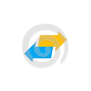Exchange, convert, vector icon, logo with arrows