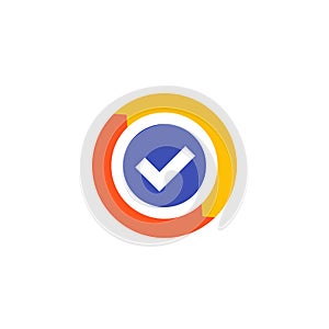 Exchange, convertation completed vector icon, flat