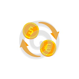 Exchange currency icon vector template. dollar to euro exchange currency sign design