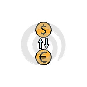 exchange, dollar, euro, arrow icon. Element of finance illustration. Signs and symbols icon can be used for web, logo, mobile app