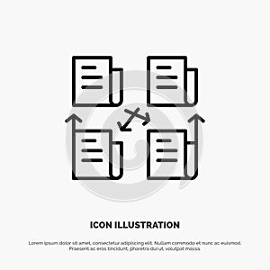 Exchange, File, Folder, Data, Privacy Line Icon Vector