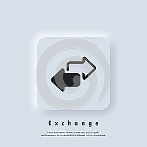 Exchange icon. Double reverse arrow, replace icon. Direction arrows for transfer, sync, migration data. Vector EPS 10. UI icon.