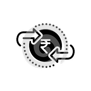 Black solid icon for Exchange, money and transfer