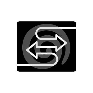 Black solid icon for Exchange, reverse and direction