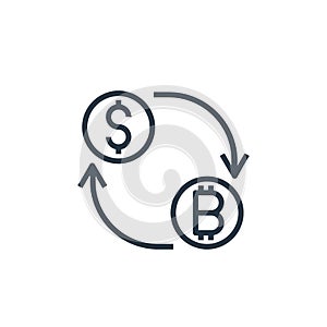 exchange icon vector from banking and finance concept. Thin line illustration of exchange editable stroke. exchange linear sign