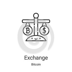 exchange icon vector from bitcoin collection. Thin line exchange outline icon vector illustration. Linear symbol for use on web